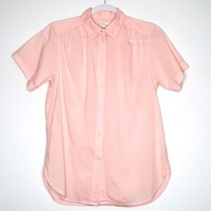J.Crew Womens Classic Button‎ Up Shirt Size 2 Pink Cotton Lightweight Preppy